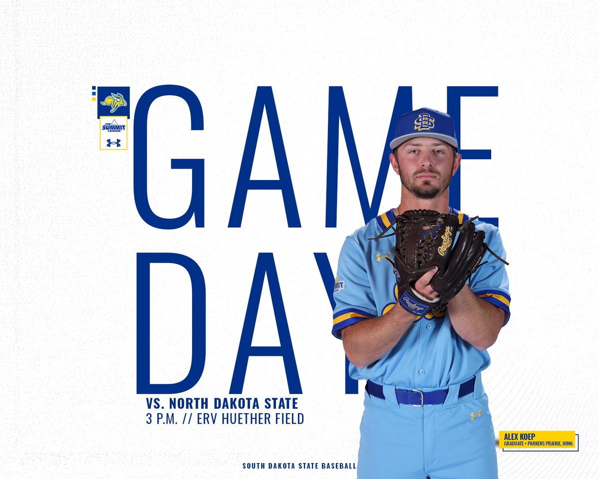 The Jackrabbits and Bison renew their rivalry today with the opener of a three-game home series
#GoJacks

⏰ » 3 p.m.
🏟️ » Erv Huether Field | Brookings, S.D.
📺 » gojacks.co/4bAWCnz ($)
📻 » GoJacks.com/watch
📊 » GoJacksLive.com
📰 » gojacks.co/4amFUHC