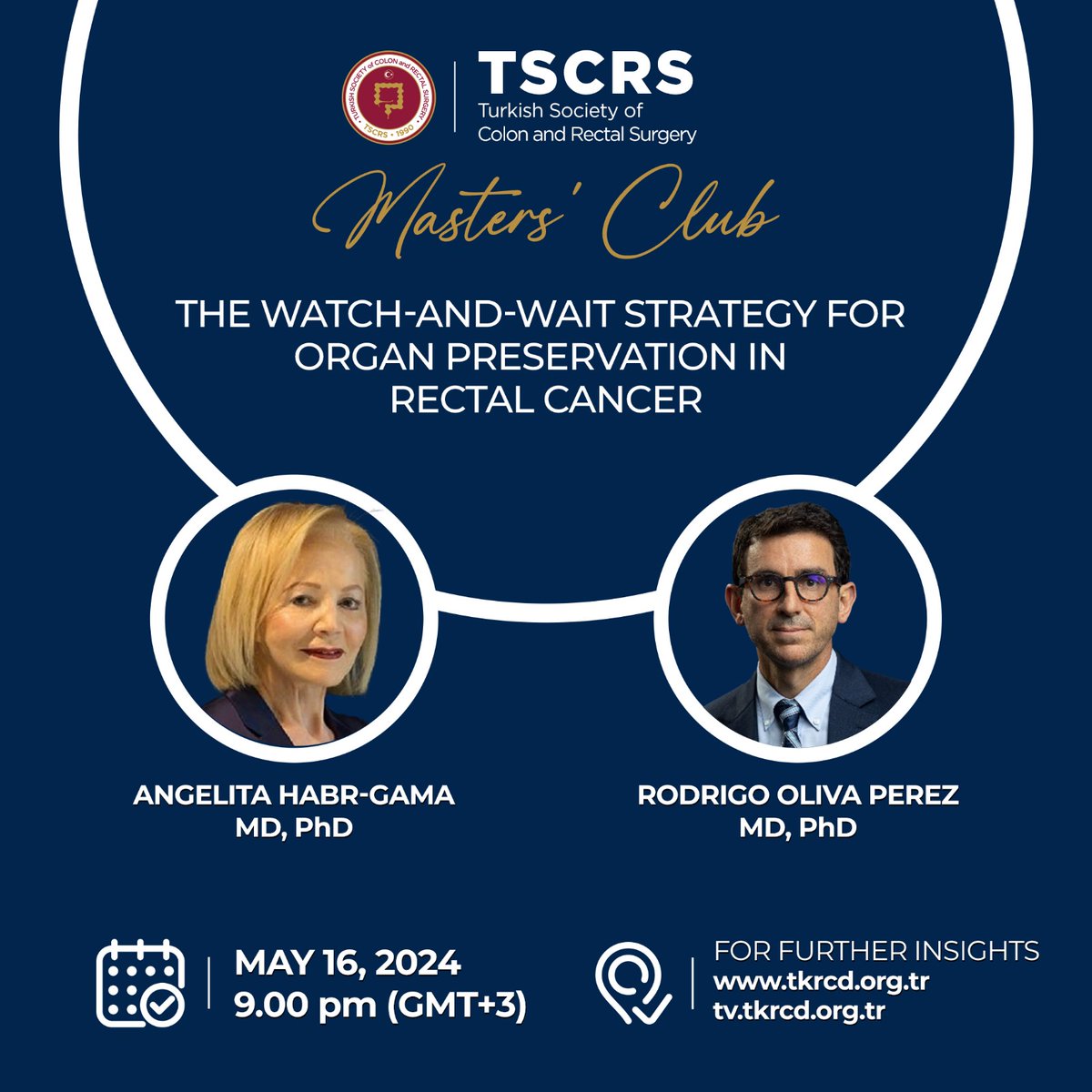 📢We are excited to announce the next session in our 'Masters' Club' series, hosted by the Turkish Society of Colon and Rectal Surgery! ✅Join us for an enlightening discussion on the innovative 'Watch-and-Wait' approach to rectal cancer treatment with world-renowned surgeons
