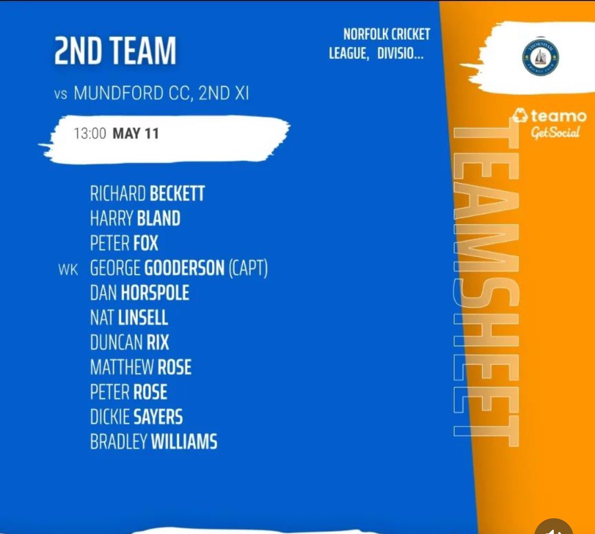 The seconds head to <a href="/ClubMundford/">Mundford Cricket Club</a> this week 

Go well lads 💙💙💙💙💙