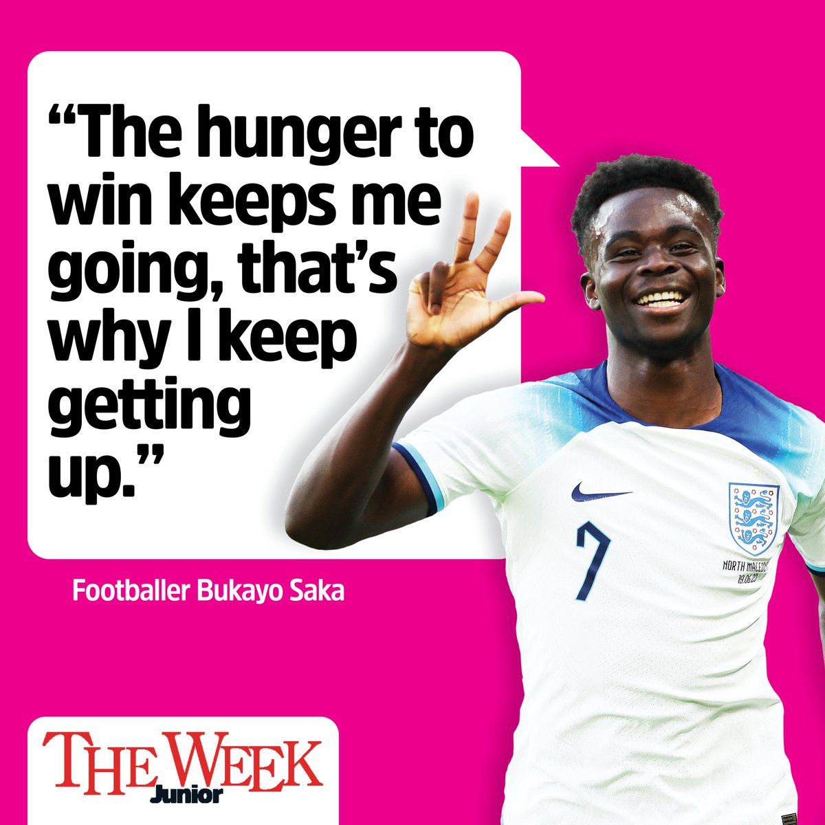 Bukayo Saka, @Arsenal and @England footballer, provided this week's #TheySaidIt quote. Saka will be playing for England in Euro 2024 starting next month and talks about his hunger to succeed. ⚽️🏃‍♂️🏆 Best of luck, @BukayoSaka87. 📸 © Getty Images #EURO2024 #football