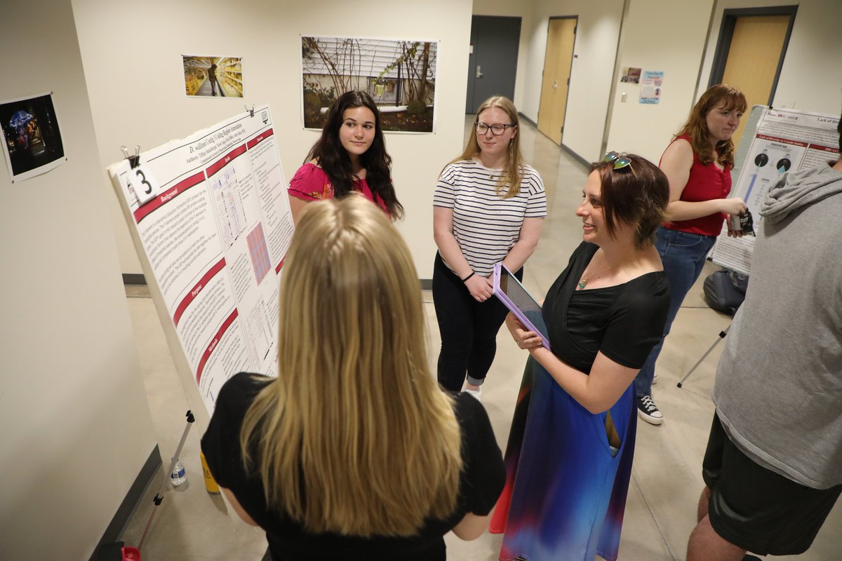 BloomsburgU's tweet image. College of Science and Technology students recently showed off their research @Bloomsburg_COST Research Day in the atrium of Arts and Administration Building. #HuskyUnleashed #BloomOnward #ProfessionalU #science #technology #research