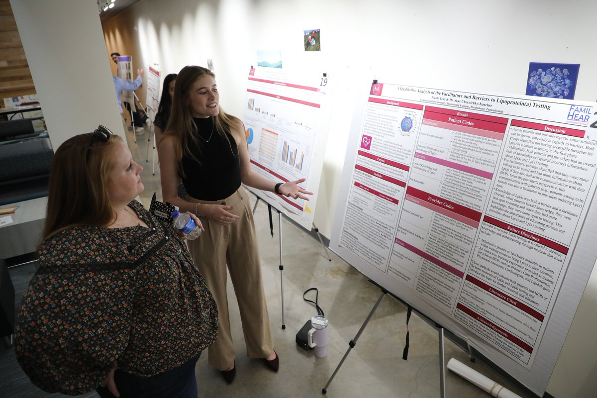 BloomsburgU's tweet image. College of Science and Technology students recently showed off their research @Bloomsburg_COST Research Day in the atrium of Arts and Administration Building. #HuskyUnleashed #BloomOnward #ProfessionalU #science #technology #research