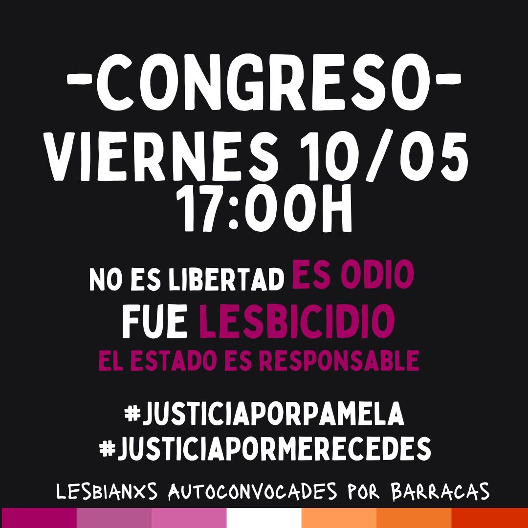 AsambleaUNQ's tweet photo. 🏳️‍🌈 EXIGIMOS JUSTICIA POR LAS COMPAÑERAS ATACADAS EN BARRACAS

#EstoNoEsLibertad
#FueLesbicidio
#PamelayRoxanaPresentes
#EstadoResponsable

✊🏾 Compartimos la convocatoria de la Asamblea d Lesbianxs Autoconvocades por Barracas, que este viernes a las 17hs concentrarán en Congreso + https://t.co/IQ5iNF8EYO