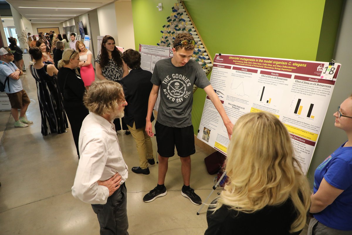 BloomsburgU's tweet image. College of Science and Technology students recently showed off their research @Bloomsburg_COST Research Day in the atrium of Arts and Administration Building. #HuskyUnleashed #BloomOnward #ProfessionalU #science #technology #research