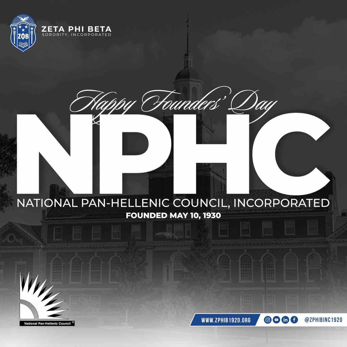 EtaSigmaZeta's tweet photo. Happy Founders’ Day to the National Pan-Hellenic Council, founded on May 10, 1930 at Howard University in Washington, DC. Because of them, @ZPhiBInc1920 became the FINEST sisterhood among the chartering organizations.

ZZZZ-PPPHHHIIIIII 💙🕊️

#NPHCFoundersDay #GreekUnity https://t.co/33WXJAoNsd
