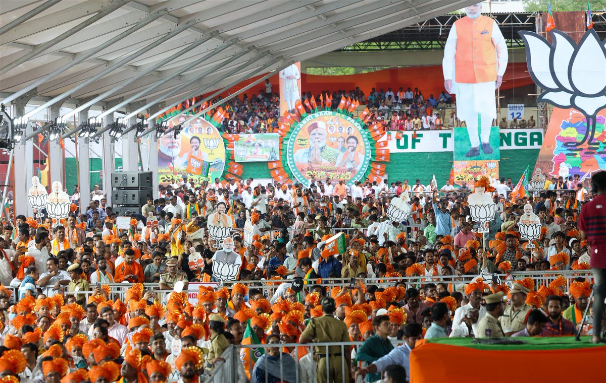 On 4th of June, the country will win. On 4th of June, the resolve of 140 crore people will win. Catch glimpses from PM Modi's public rally in Hyderabad, Telangana!