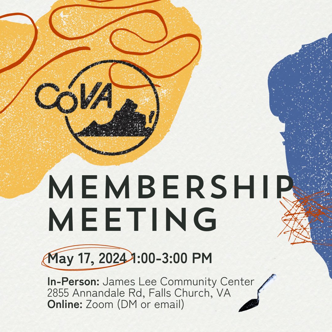 Our May membership meeting is coming up next Friday, May 17th @ 1 PM! In-person in Annandale w/ hybrid option. DM us or check your email soon for a link. Hope to see you there!