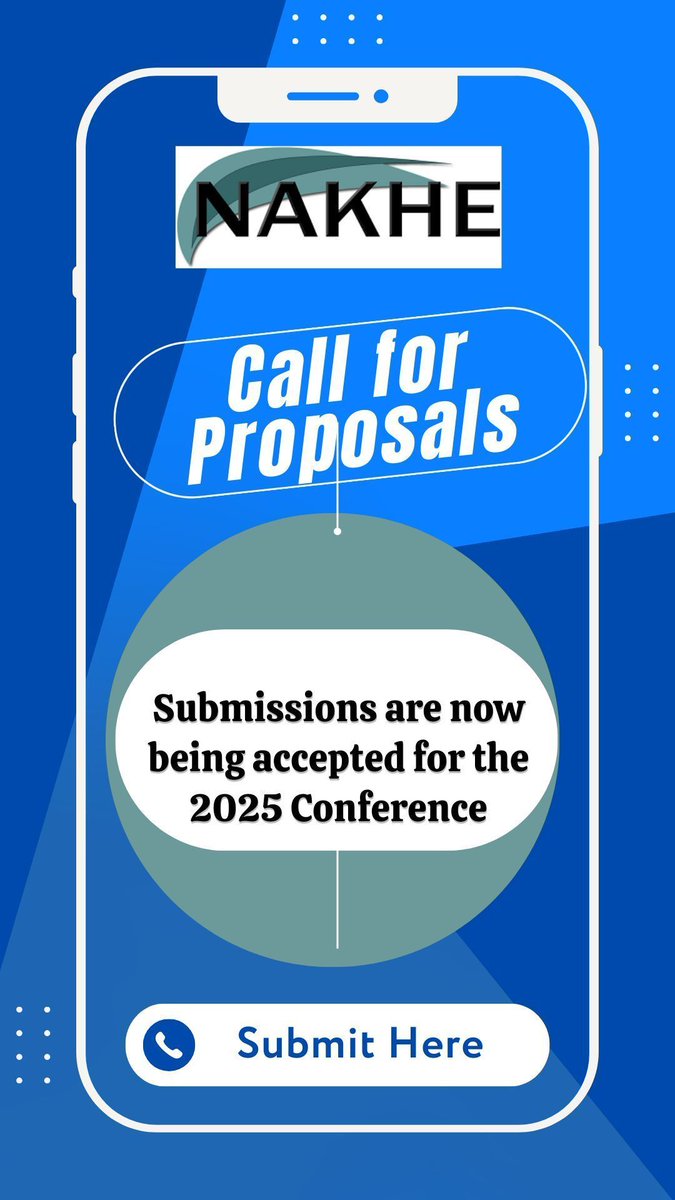 *Call for Proposals* The 2025 NAKHE Conference Call for Proposals is now LIVE!!! The Conference Theme is 'Unique and Connected – ÚNico Y Conectado' To submit your session please visit the NAKHE Website buff.ly/4c8saCr