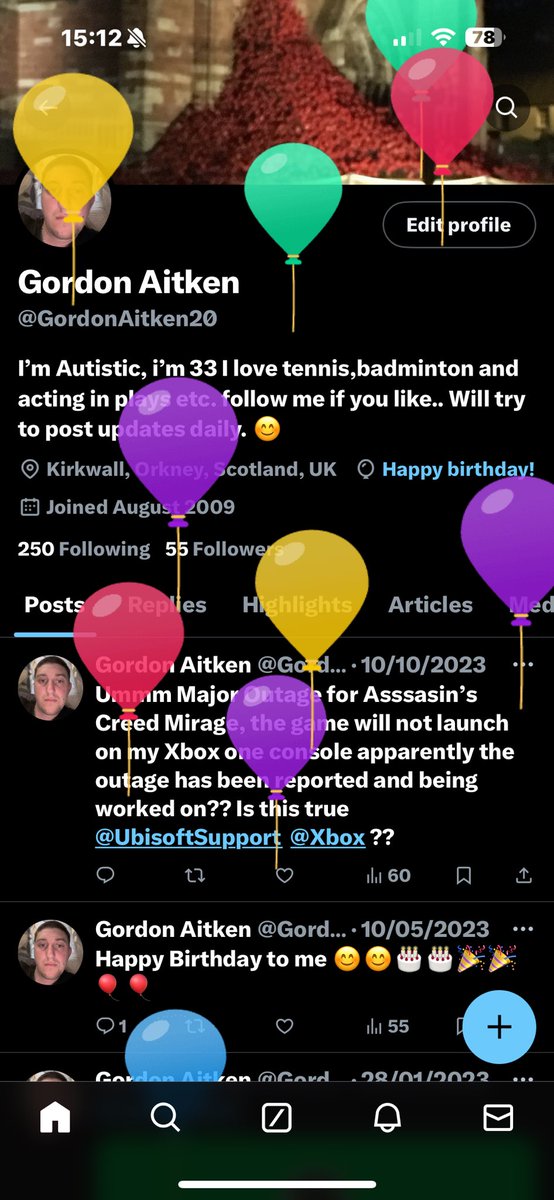 GordonAitken20's tweet photo. Happy Birthday to me. 🎂🎊🥳🎁🎈 https://t.co/jWWN6FjdQJ