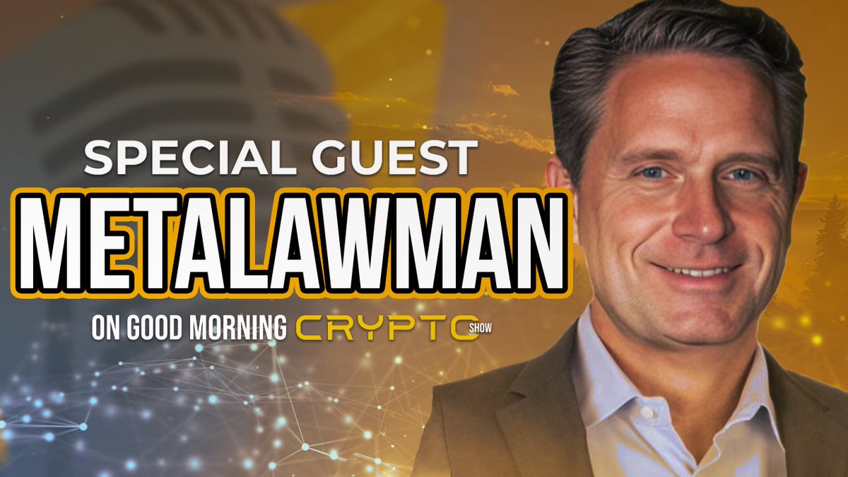 🚨GUEST ALERT🚨 Don't miss today's Special Guest @MetaLawMan on the Good Morning #Crypto show at 11am ET as we talk Crypto and legalities with @AbsGMCrypto and yours Truly! RT and Tune in right here or subcsribe at youtube.com/@3TWarriorAcad…… #xrp #xparmy #finance #law