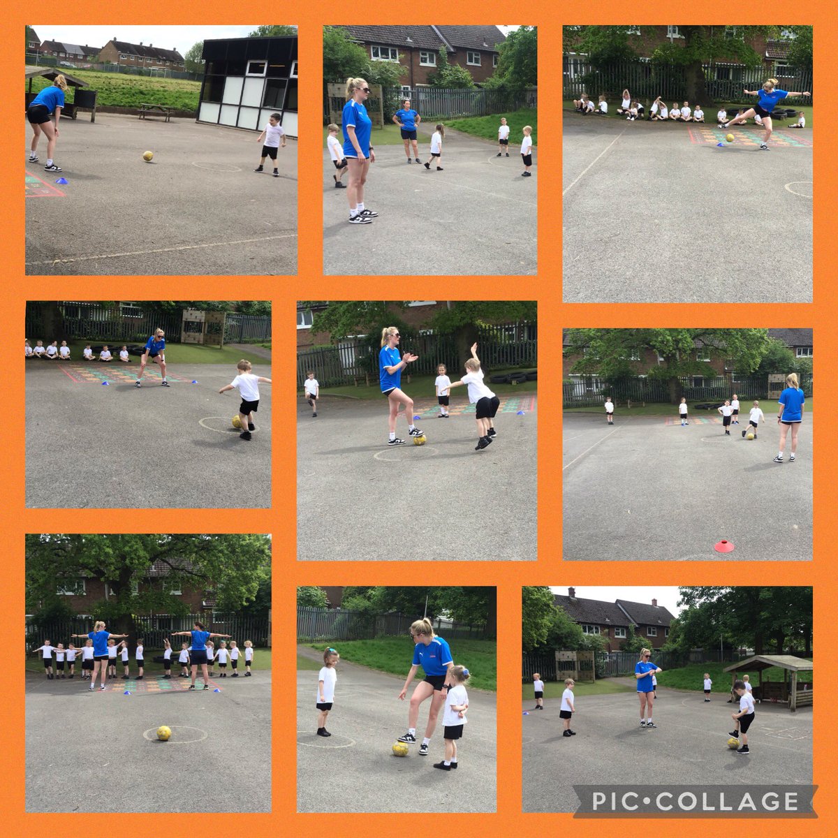 GrangeMrsJ's tweet photo. Reception have been busy practising their ball skills during P.E with #multiflex and getting lost in a world of new vocabulary during 1:1 reading. Have a fabulous weekend every and we can’t wait to see you next week Xx. #GrangeReading #GrangePE @GrangeMissA @GrangeMissWeth https://t.co/T2j751ZCXJ