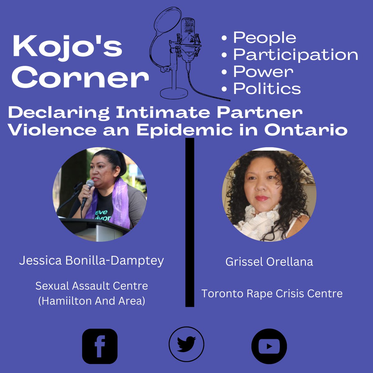 Episode 9 of Season 2, we are talking about 'Declaring Intimate Partner Violence an Epidemic in Ontario' - Bill 173 with @SACHAhamont & @trccmwar. 

Tune in on X or Youtube today from 5 pm to 6 pm.

youtube.com/live/lH01pwM2A…

#HamOnt #KojosCorner #onpoli