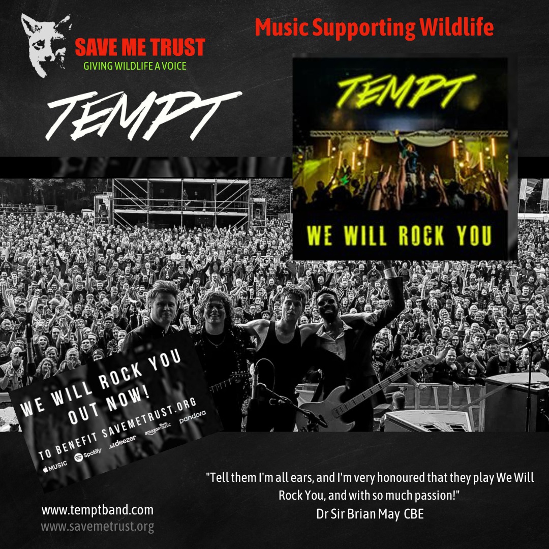 Love these boys @TemptBand, vocalist Zach Allen, guitarist Harrison Marcello, bassist Chris Gooden and drummer Nicholas Burrows for supporting us. I'm very honoured that they play We Will Rock You, and with so much passion! Sir Brian May. Check them out! temptband.com