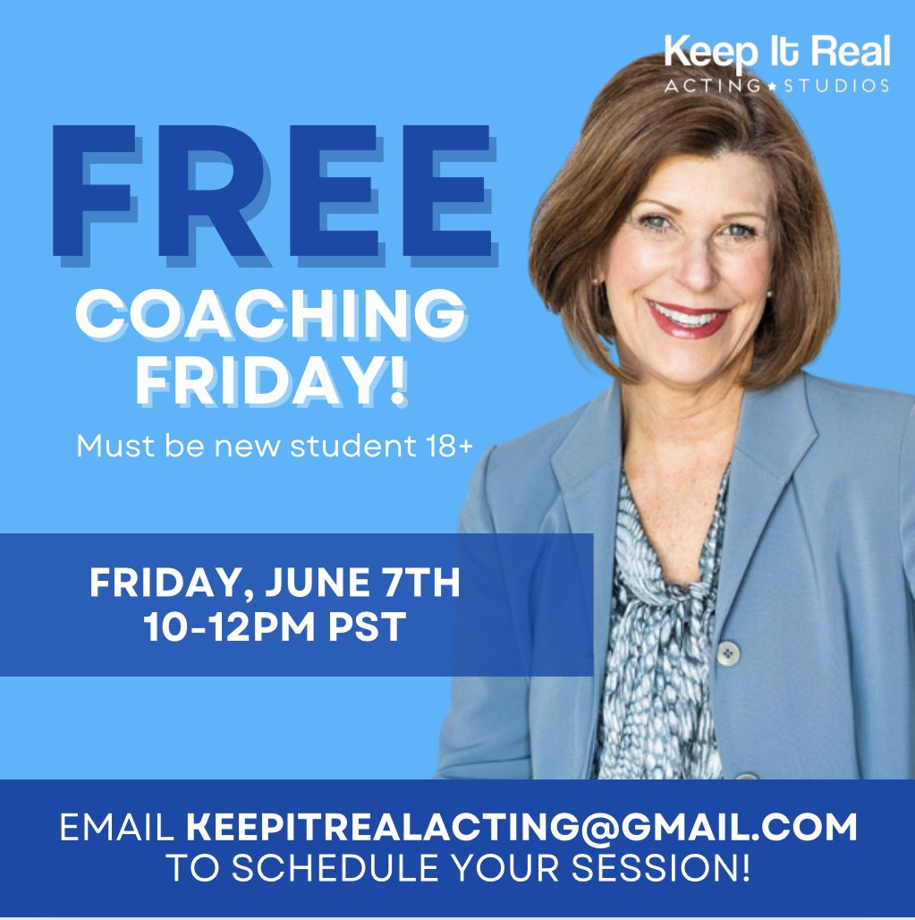 Clear your schedule for Friday, June 7th for a spot in our Free Coaching session!  This is a perfect opportunity to get feedback and tips on your acting skills for FREE to rock your next audition! Email us today to save your spot!

#actor #actinglife #actingcoach #actingtips