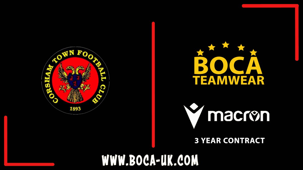 We are pleased to announce that @CorshamTownFC have a signed a 3 year deal with Boca Teamwear This will include a change of brand to Macron @MacronSports A new club shop will be following in the next few days!