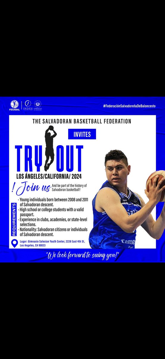 My fellow Coaches, if you know of any Salvadorian decent ' hoopers' in the Los Angeles area, please have them contact me. We are just starting!🔥🏀