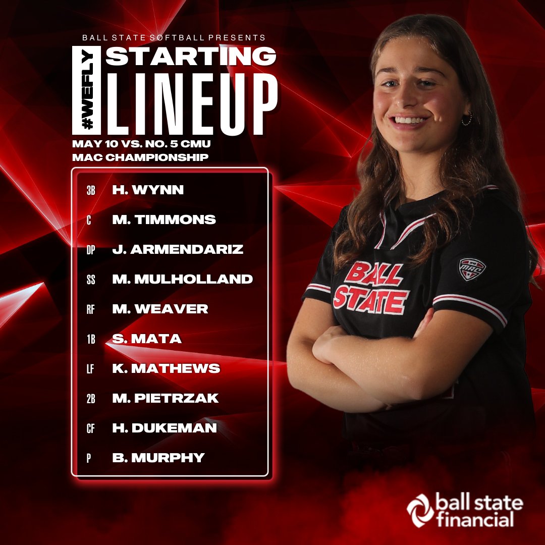 Here's your first 👀 at the starting lineup for this morning’s @MACSports Championship matchup vs. No. 5 CMU Follow the #MACtion 💻 (ESPN+): es.pn/3wy3J15 📊: bit.ly/4dvb7eg #ChirpChirp x #WeFly