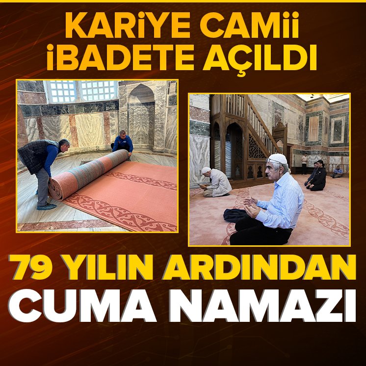 Daha önce müze olarak kullanılan, Cumhurbaşkanlığı Kararnamesiyle 2020 yılında cami statüsüne çevrilen Kariye Camii'nde restorasyonun ardından 79 yıl sonra ilk cuma namazı kılındı..Vesile olanlardan Allah razı olsun.