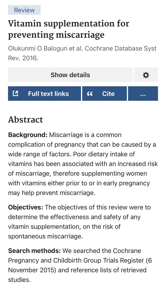 Vitamin supplementation for preventing miscarriage

#Meded #MedX #Vitamin #miscarriage #Nutrition #nutrients 

ncbi.nlm.nih.gov/pmc/articles/P…