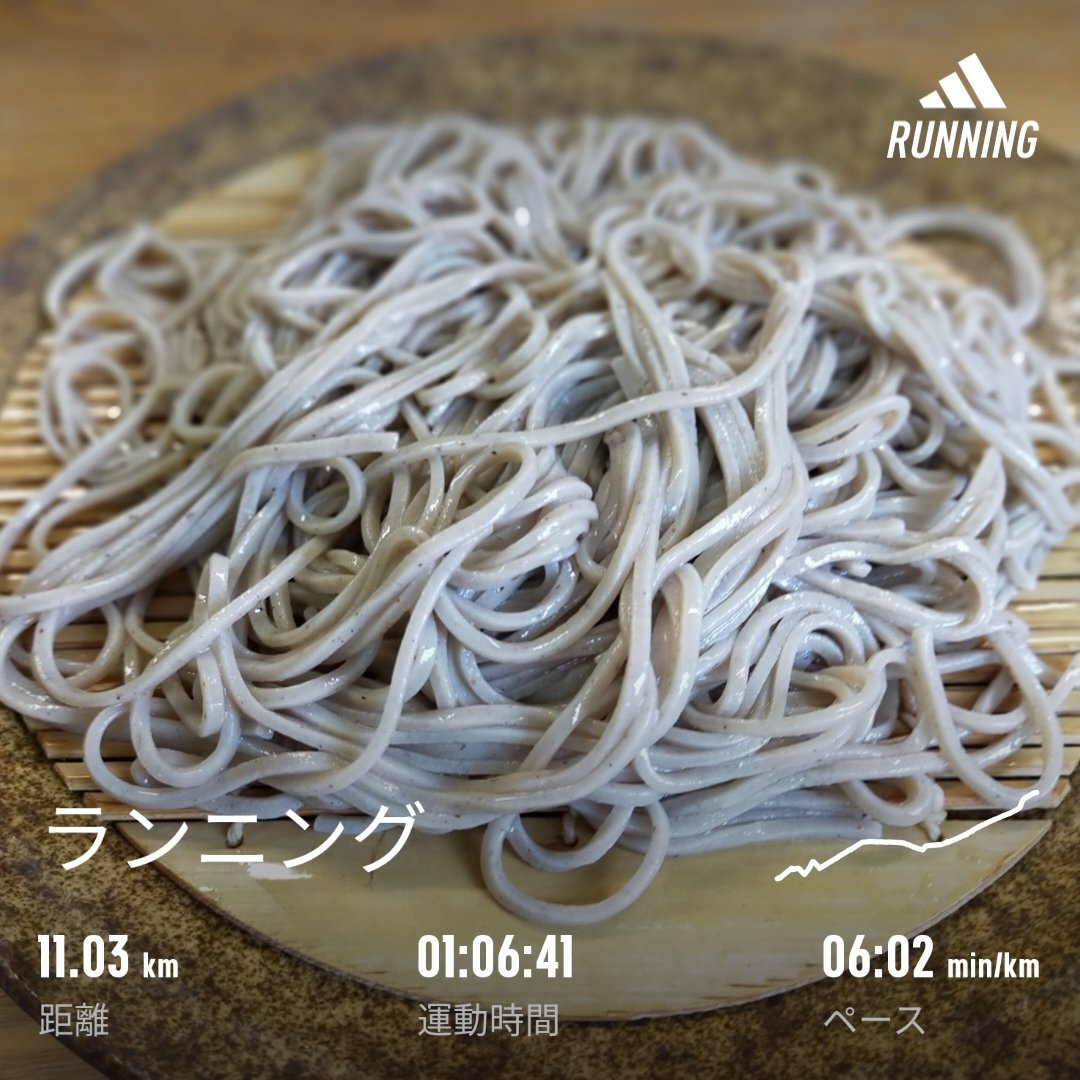 帰宅ラン11km

あとちょっとでキロ6分切れたのか。惜しい！　もも裏が張り気味なのでストレッチをしっかりと。