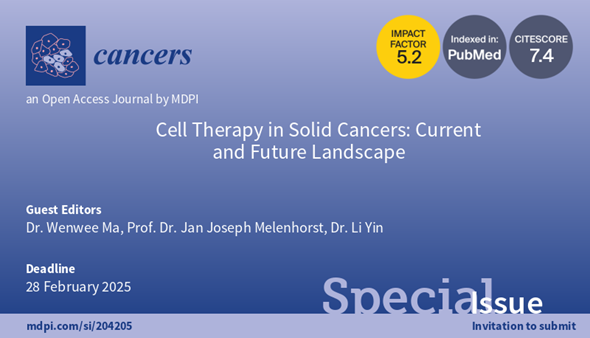 📢The Special Issue “Cell Therapy in Solid Cancers: Current and Future Landscape” edited by Dr. Wenwee Ma, Prof. Dr. @j_melenhorst and Dr. @YiLinMDPhD is open for submission❗️ Find more details here👉mdpi.com/journal/cancer… @ClevelandClinic @CCLRI @MayoClinic