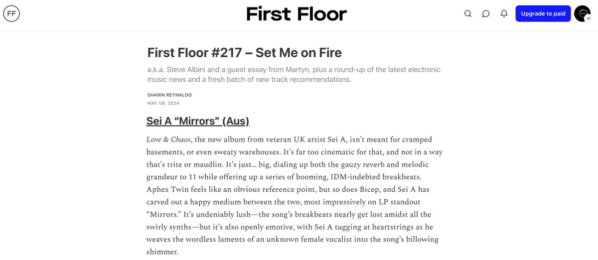 Ausmusicuk's tweet photo. lovely little write up from @ShawnReynaldo on the @firstfloor substack .. @sei_a_ @willsaul9 https://t.co/NY89jDbBWN