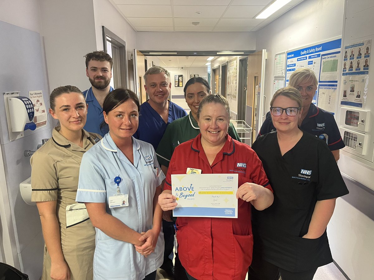 As we come to the end of #DyingMatters week, it was a pleasure to present the team on Ward D5 with an Above & Beyond award for their care and compassion with a couple who were both receiving palliative care.