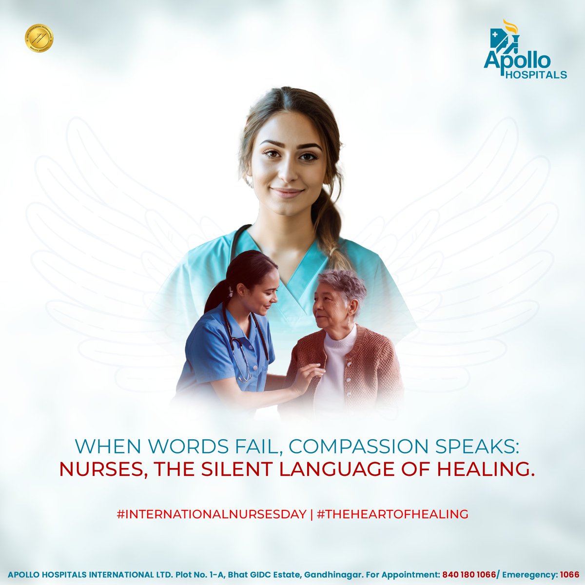 When words fall short, compassion speaks volumes. Celebrating International Nurses Day with gratitude for their silent yet powerful language of healing. #InternationalNursesDay #TheHeartOfHealing  

#Apollo #ApolloHospitals #YouFirst #ApolloNeverSleeps #EmergencyCare