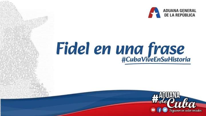 #FrasesDeFidel: “[…]Martí hubo de luchar muy duramente, defendiendo las ideas de independencia, frente a los autonomistas, que consideraban a nuestro país incapaz de adquirir la independencia o rechazaban la idea de la independencia. “ #AduanadeCuba