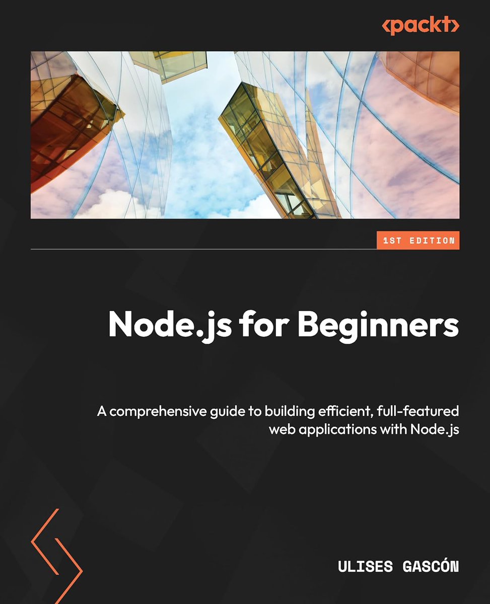 🥳 It as been officially released on #𝗔𝗺𝗮𝘇𝗼𝗻 today  #Nodejs for #beginners! ✨

A Comprehensive guide to building efficient, full-featured web applications with Node.js

📚 Order now at:
- Amazon (US): packt.link/S0w3Z
- Amazon (Spain): packt.link/y1PCt