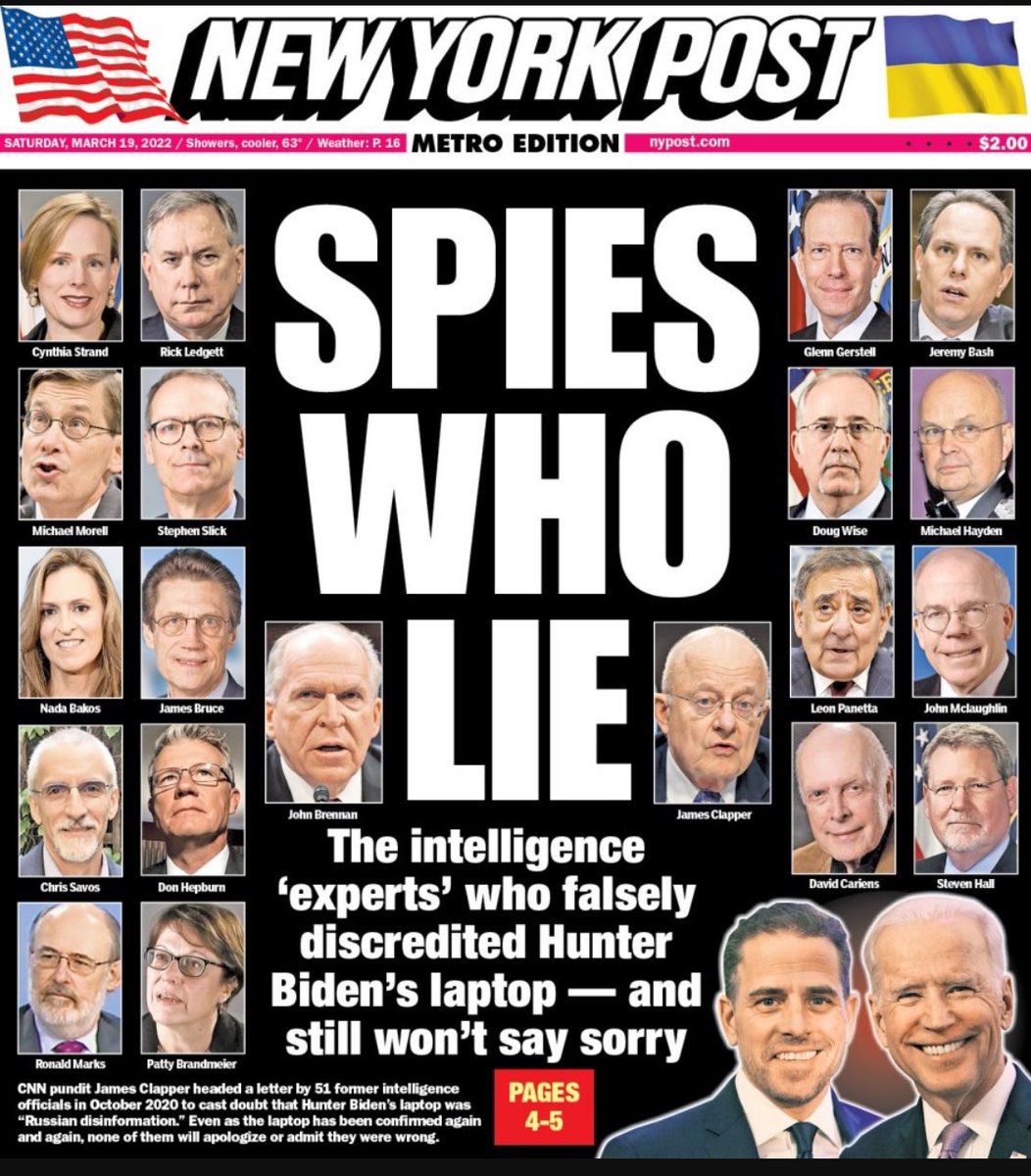 If hush money is election interference… When will the 51 “intelligence” agents and the media — who lied about Hunter Biden’s laptop — be indicted? #HushMoney
