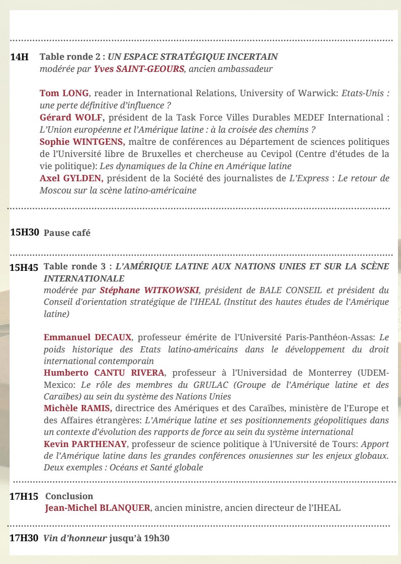 🌎 Dernières places disponibles pour notre colloque 'L'Amérique latine, entre problématiques régionales et reconfigurations mondiales', jeudi 16 mai 2024, @MAL_217 : afnu.fr/wp-content/upl… Inscriptions obligatoires: invitations@afnu.fr (dans la limite des dernières places…