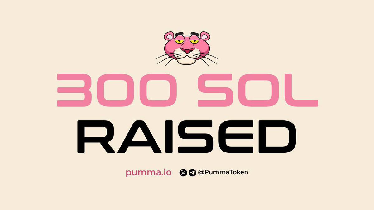 PummaToken's tweet image. 300 sol raised! Even in the final lap Pumma keeps the momentum higher with over 300 sol raised and over 310 contributors!

Pumma swap is live and will be ready for use during launch! You don't want to miss this grab your bags and stack hill! Join us this is the time! Pinksale…