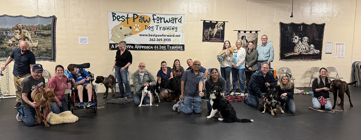 Cheers #BasicManners grads! These pups and their loving handlers worked hard together, reinforcing their relationships. Using fun games, these #dogs gained skills to help them become better family members. 
#GradPhotos #ForceFreeDogTraining #RewardBasedDogTraining  #Coaching