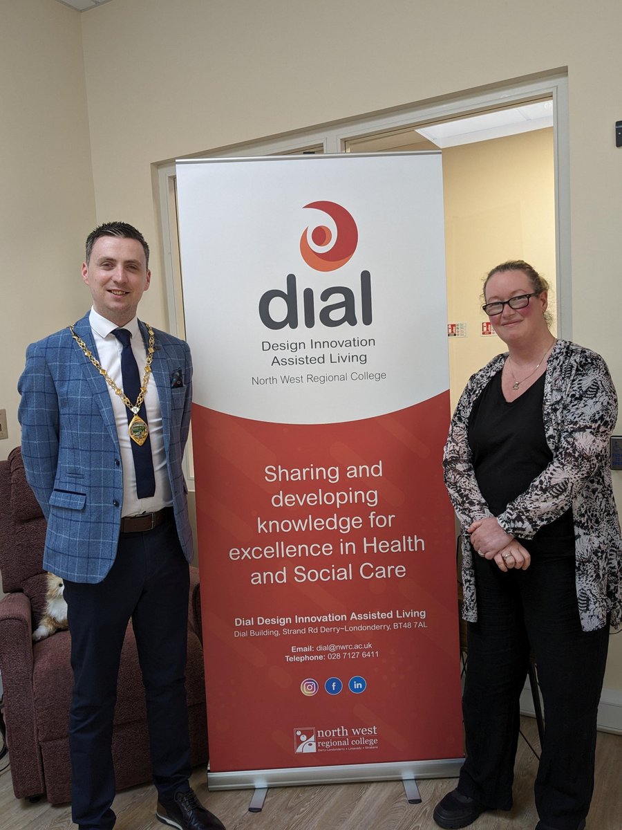 Caroline Mc Keever, NWRC Curriculum Hub Manager in Health & Social Care & NWRC DIAL Centre Manager, was delighted to give @dcsdcouncil's Deputy Mayor @CllrJasonBarr a tour of our Design Innovation Assisted Living (DIAL) Centre whilst he was visiting our Strand Road Campus today.