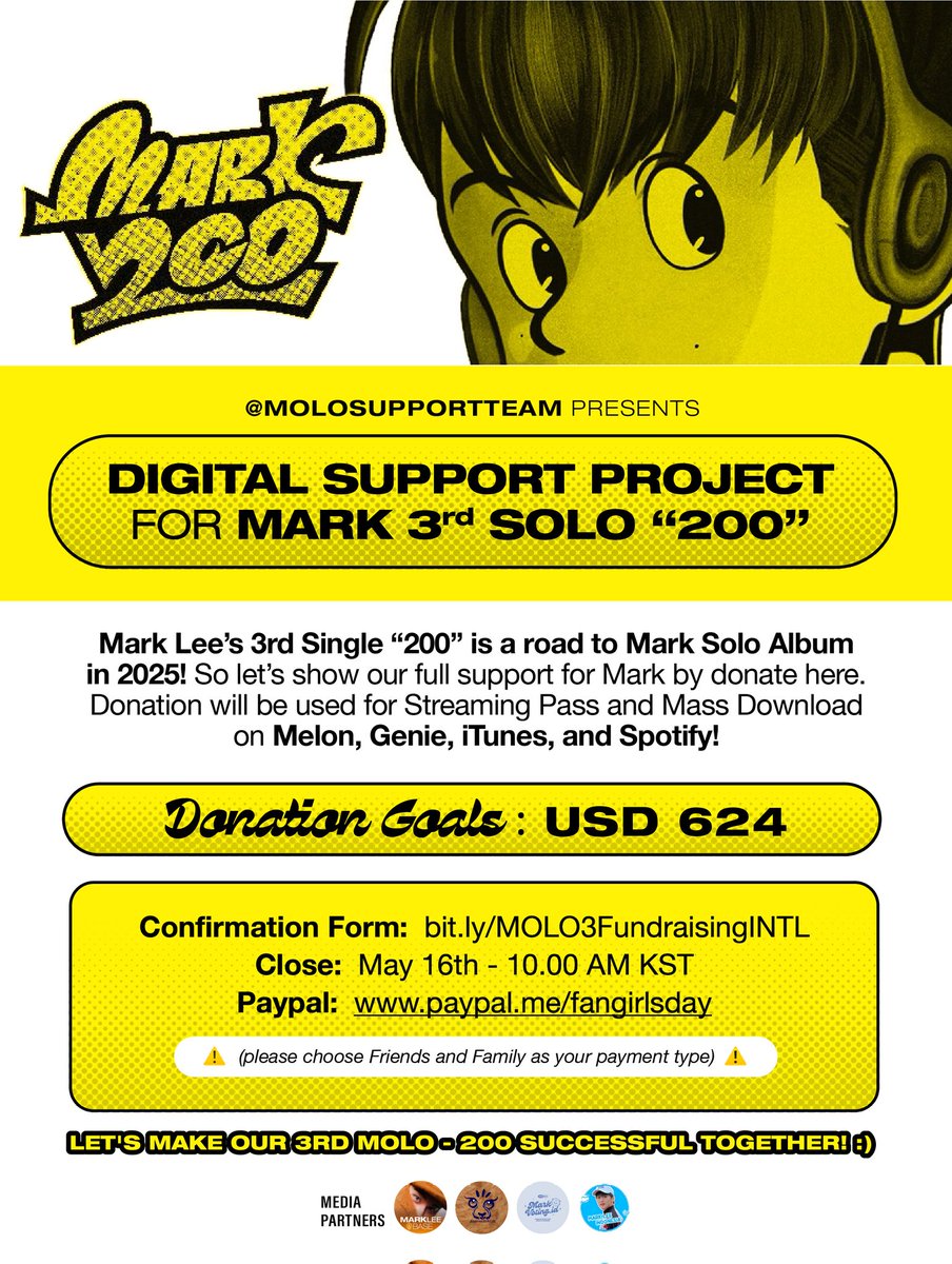 [ DIGITAL SUPPORT PROJECT FOR MARK 3RD SOLO - 200 ] - INA Funds Form 🔗 bit.ly/MOLO3Fundraisi… - International Funds Form 🔗 bit.ly/MOLO3Fundraisi… Looking forward for the teams recruitment 🔥 #마크 #MARK #MARK_200