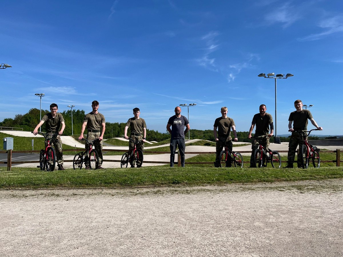 Six avionics technician apprentices from RAF Cosford recently completed a community project at the Telford Flyers BMX Club. They helped out with track reshaping, ground maintenance, and the assembly of the club's new community bikes.