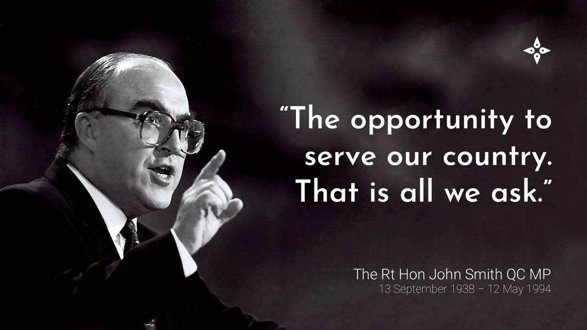 Today marks 30 years since the death of The Rt Hon John Smith QC MP, and 10 years since the foundation of the Centre in his name to inspire future generations to dedicate themselves to public services. #JohnSmithCentreAt10