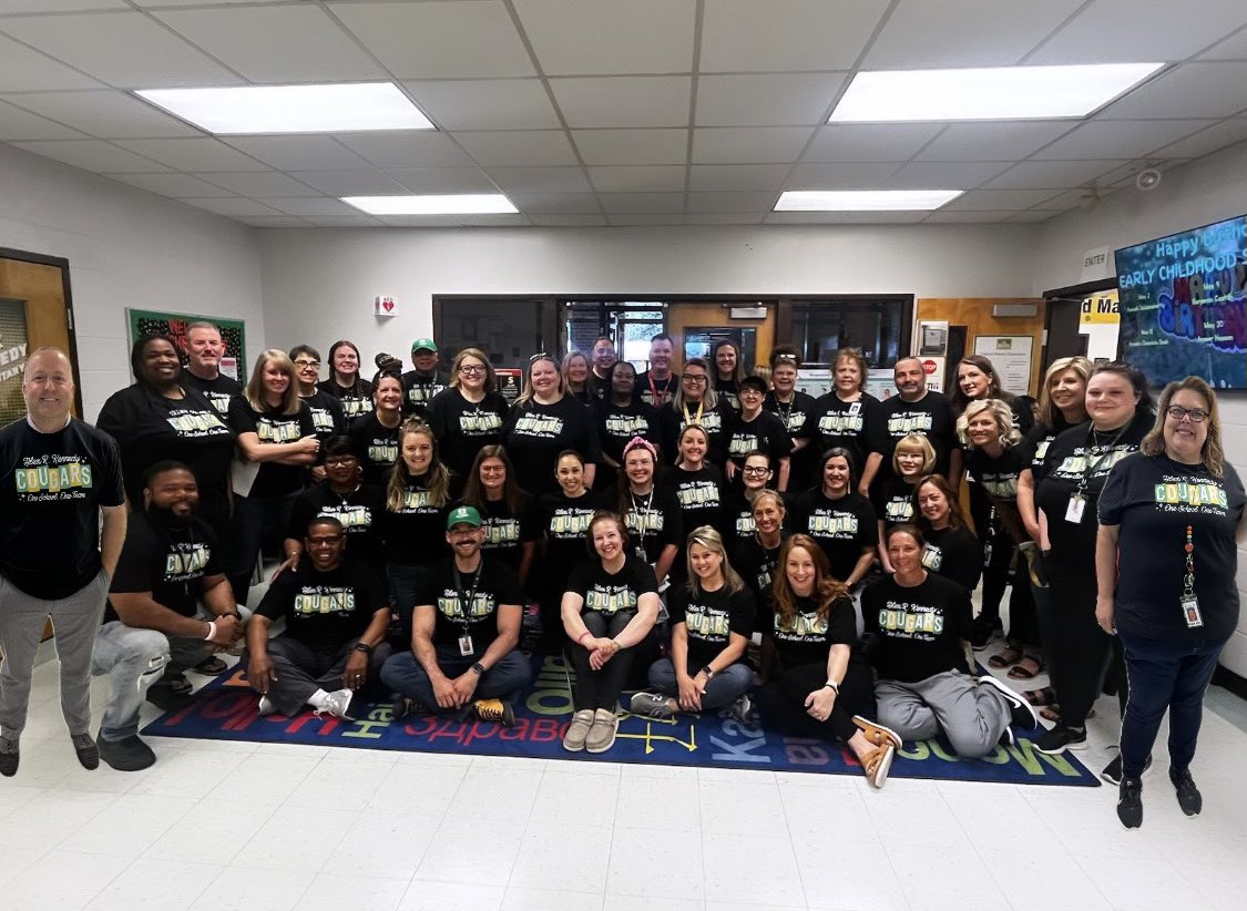 Alex R. Kennedy Cougars! What an AMAZING staff! #oneschool #oneteam Thanks @pta_alex for the shirts! @AlexRKennedy1