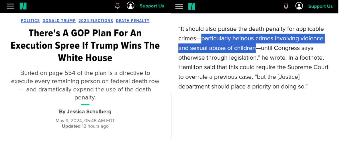 BREAKING: The Huffington Post is freaking out that Trump allies are planning to expand the death penalty to include sexual abuse of children
