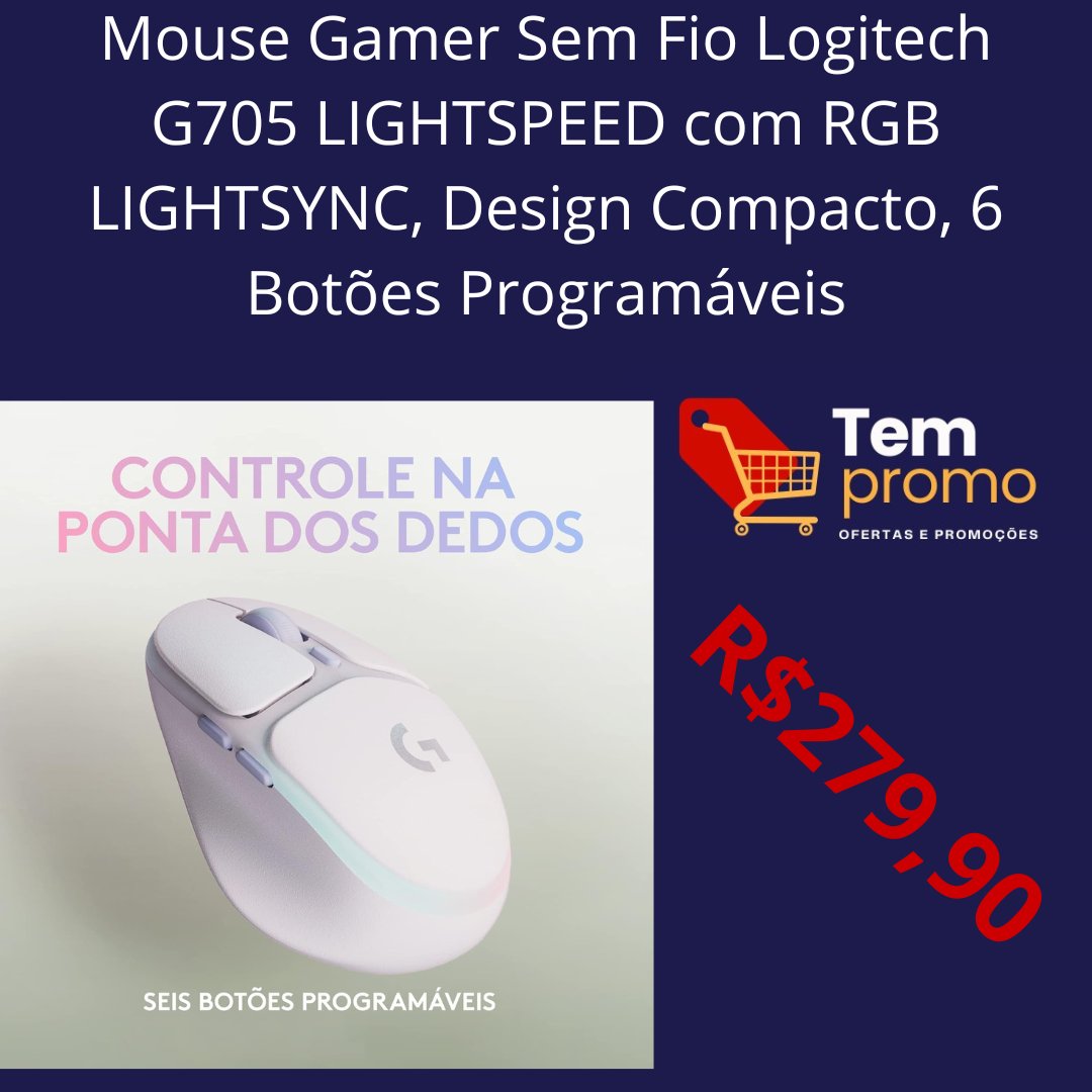 TemPromo_X's tweet image. Menor preço do ano!!!!

amzn.to/3wlQ5hE

#LogitechG705 #MouseGamer #SemFio #LIGHTSPEED #RGB #LIGHTSYNC #DesignCompacto #BotõesProgramáveis #Jogos #TecnologiaGamer