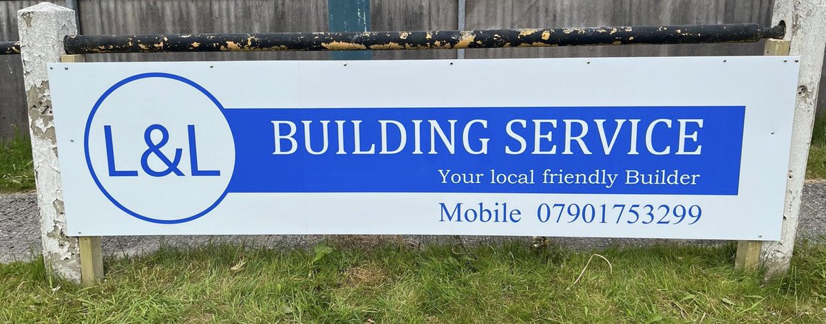 Many thanks to Lee Lillis (L&L Building Service) for purchasing an advertising board at Church Lane. If you would like to join them in purchasing a board, please contact. Price £200 + VAT for the first year and £100 + VAT for following years for the life of the board 💛🖤💛🖤