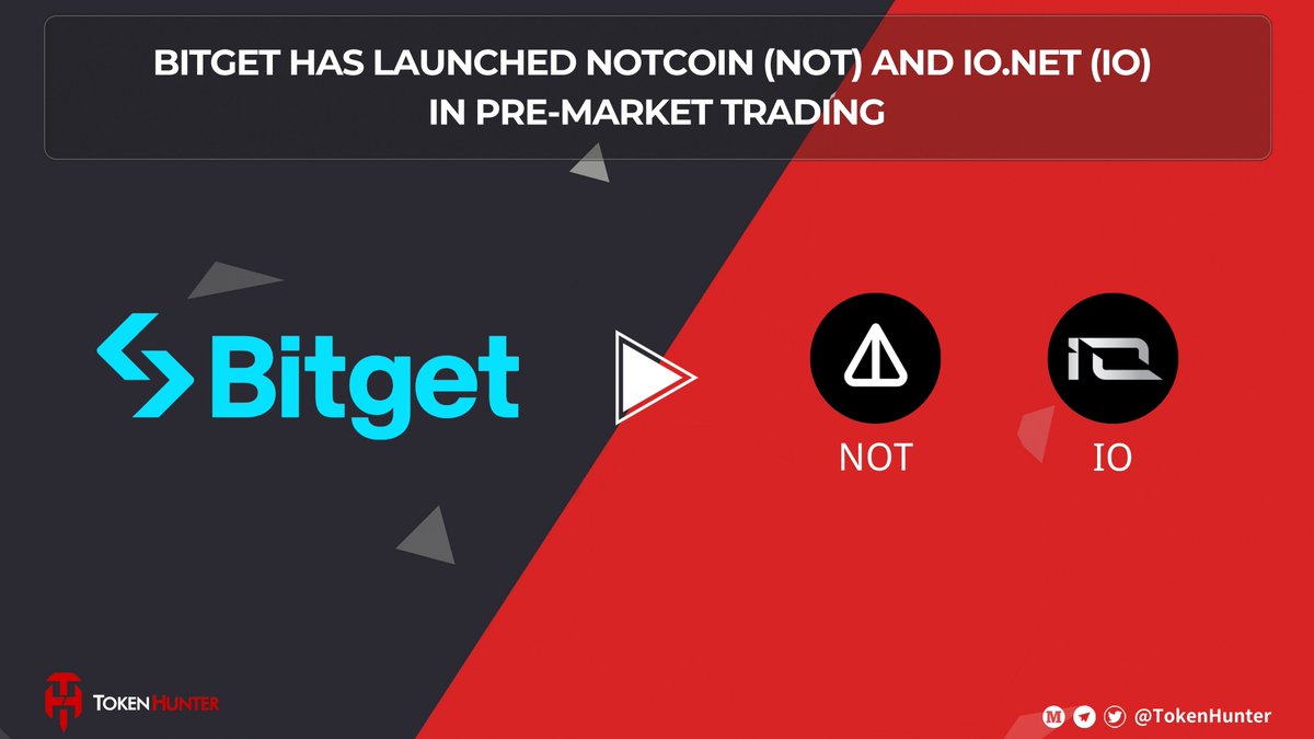 📢@bitgetglobal has Launched @thenotcoin (NOT) and @ionet (IO) in Pre-market Trading‼️ ⏰Start time: 10 May, 2024 💎End time: TBD 🎯Trade time: TBD 👉Learn more: bitget.com/support/articl… bitget.com/support/articl…