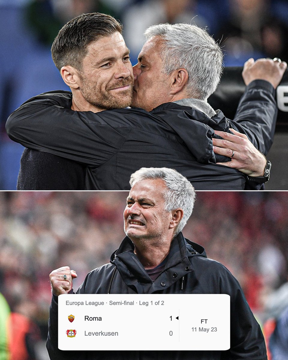 The last time Xabi Alonso's Bayer Leverkusen lost in Europe was against Jose Mourinho in May 2023 in the Europa League semifinals.

The Special One ✨