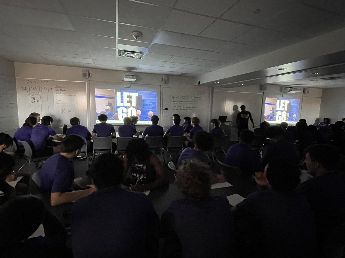 A big shoutout to @coach_crawford1 &  @Bronco_Booker for delivering our character development lesson to @Richardson1FB the last 2 weeks! #KeepClimbing🦅 💜💛#EaglesSetTheStandard