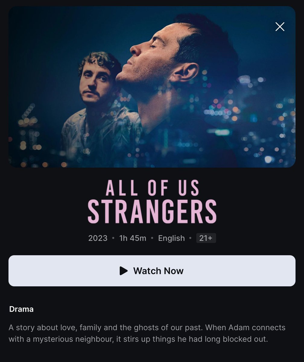 Film arahan Andrew Haigh yang jadi salah satu rilisan kesayangan banyak sinefil tahun lalu, #AllofUsStrangers, udah bisa ditonton di @DisneyPlusID. hotstar.com/id/movies/all-…