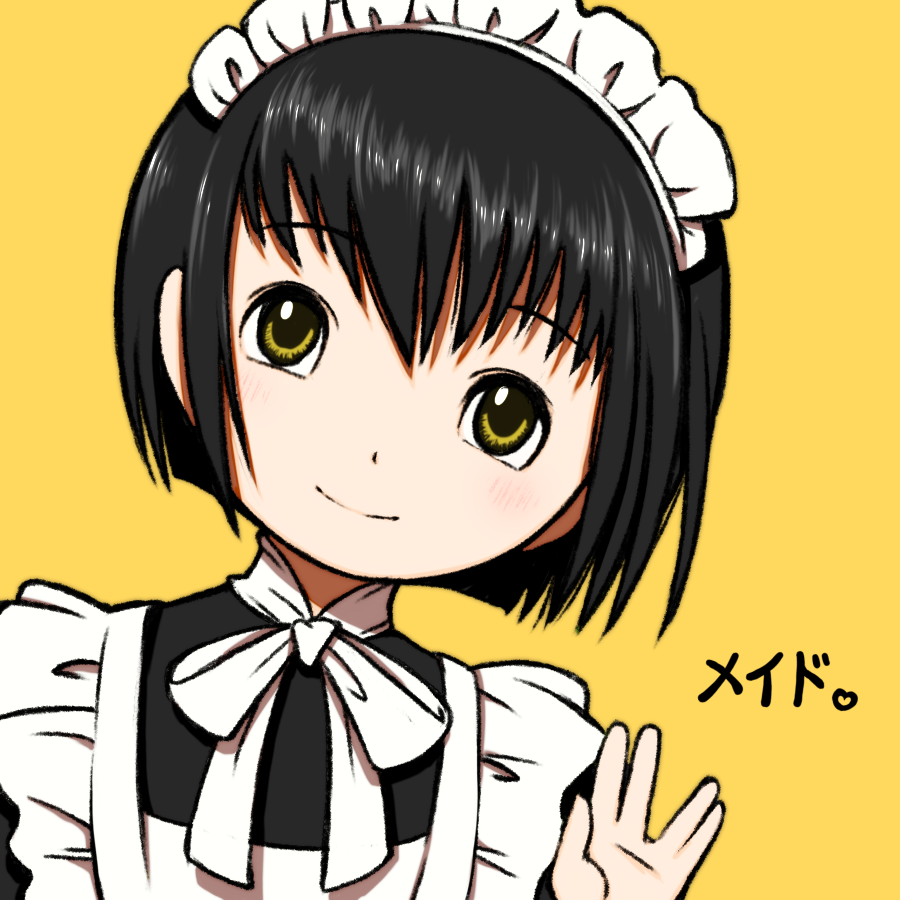 1girl solo looking at viewer smile short hair simple background black hair  illustration images