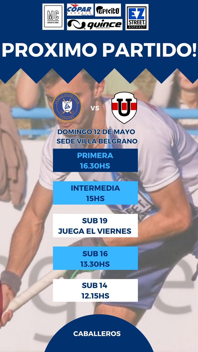 lasallehockeyc's tweet photo. 🗓️CRONOGRAMA DEL FIN DE SEMANA 

Domingo 12 de mayo https://t.co/mrNzOiJ34N