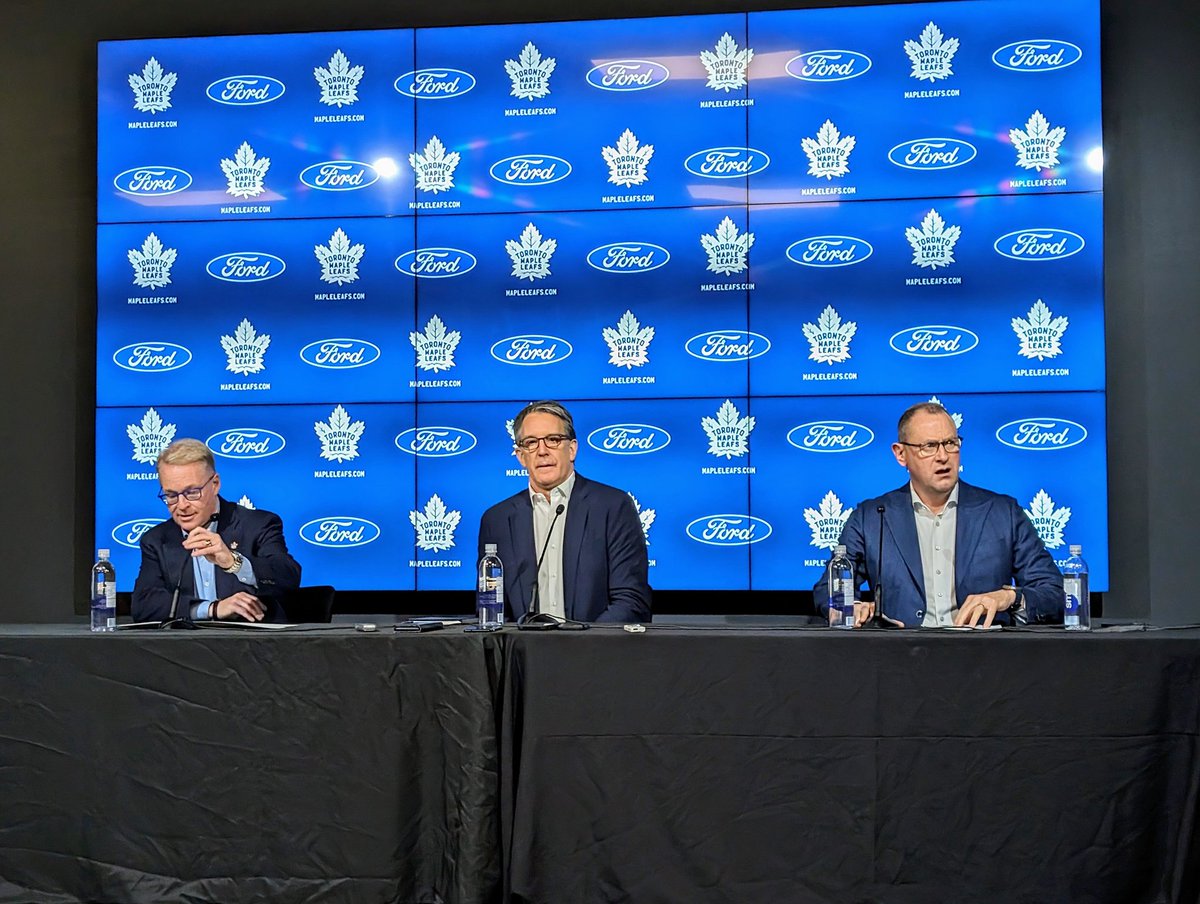 Keith Pelley, Brendan Shanahan and Brad Treliving address the media following the end of the #leafs season.