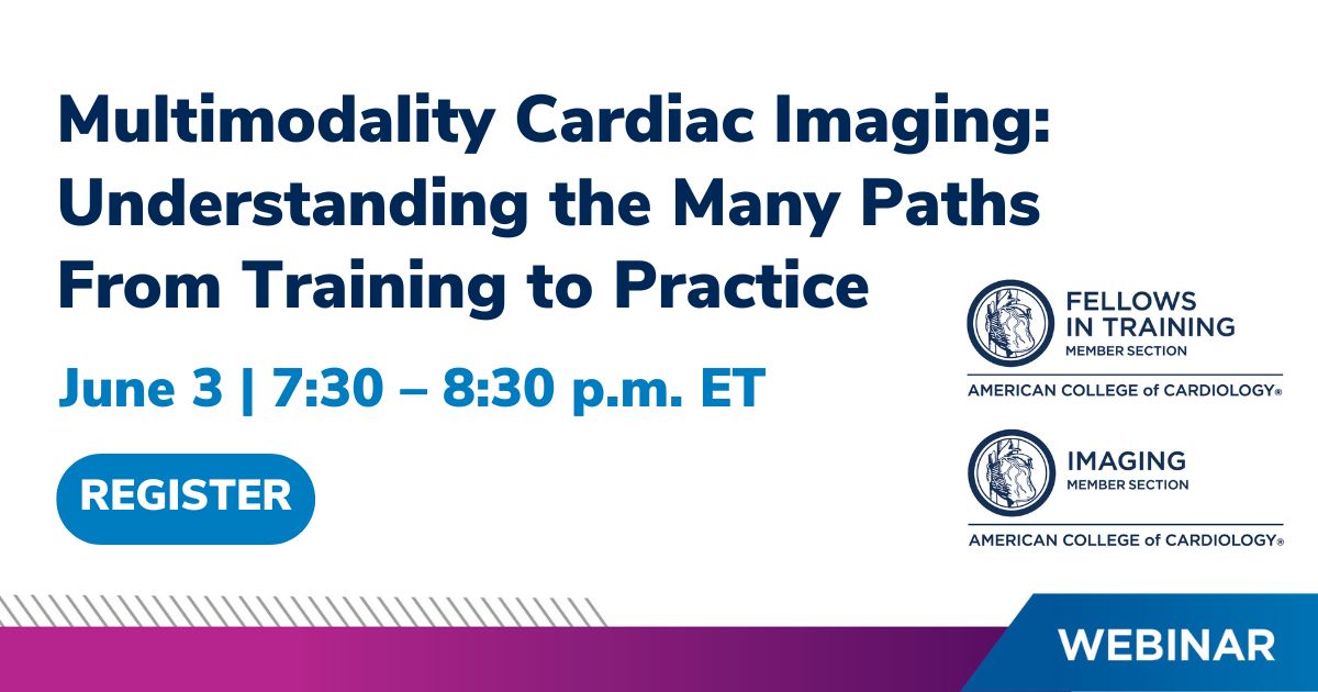 Looking for some guidance in post-cardiology imaging training? Register for this amazing interactive session! 🔊🍩🧲☢️ Registration URL: bit.ly/3QtZ1by @ACCinTouch #ACCImaging #ACCFIT #ACCMedRes #ACCMedStudent #CardioTwitter #cvImaging